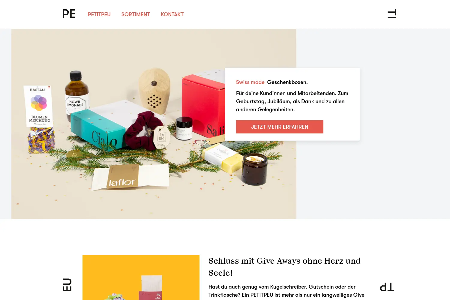 Website der Firma PETITPEU