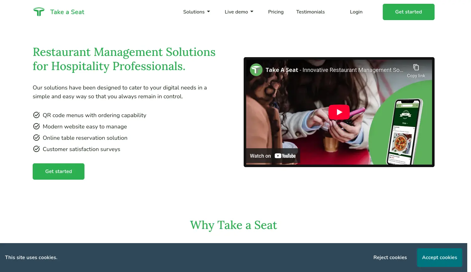 Website der Firma Take a Seat