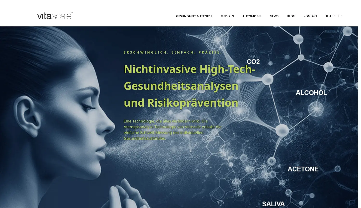 Website der Firma VitaScale GmbH