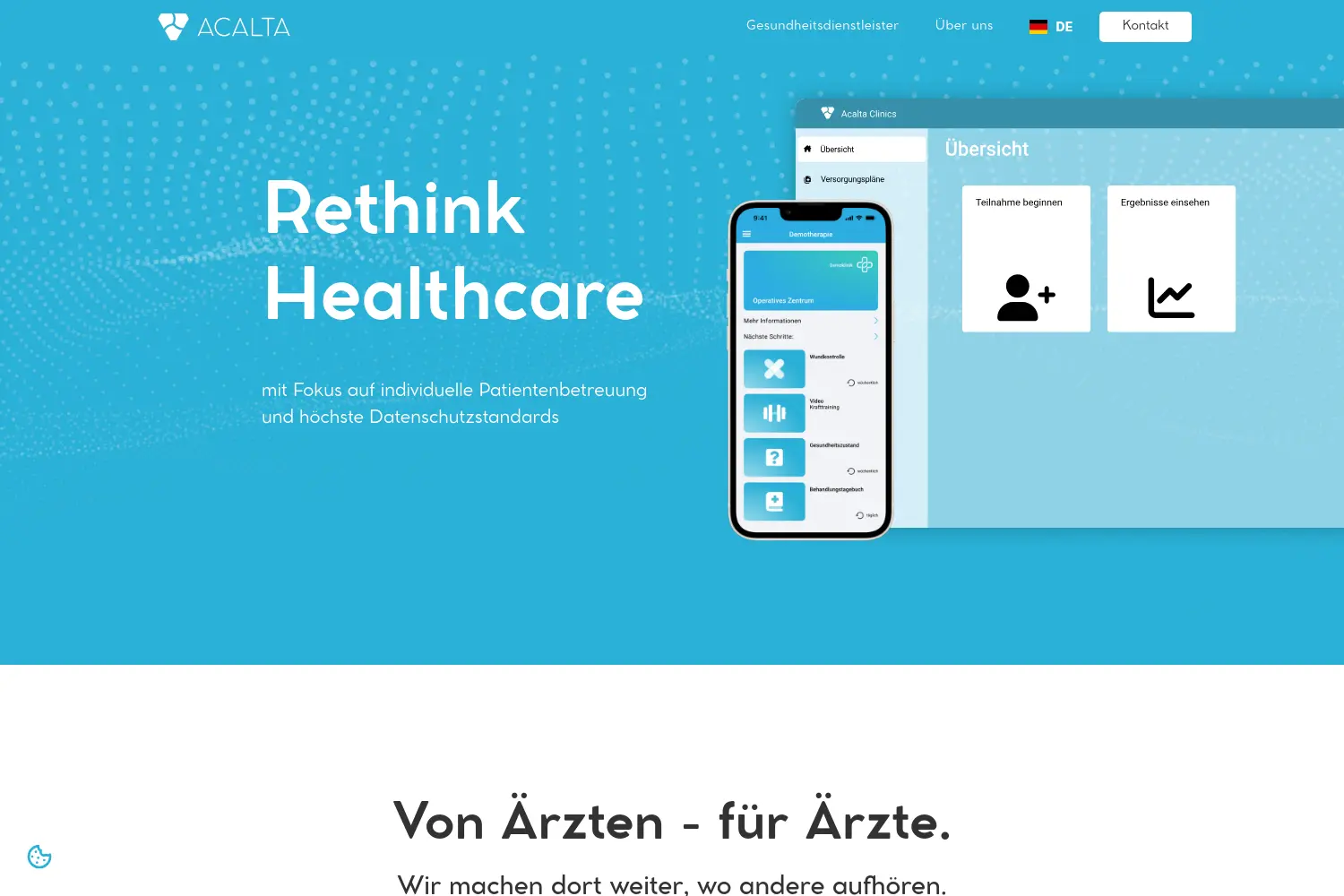 Website der Firma Acalta