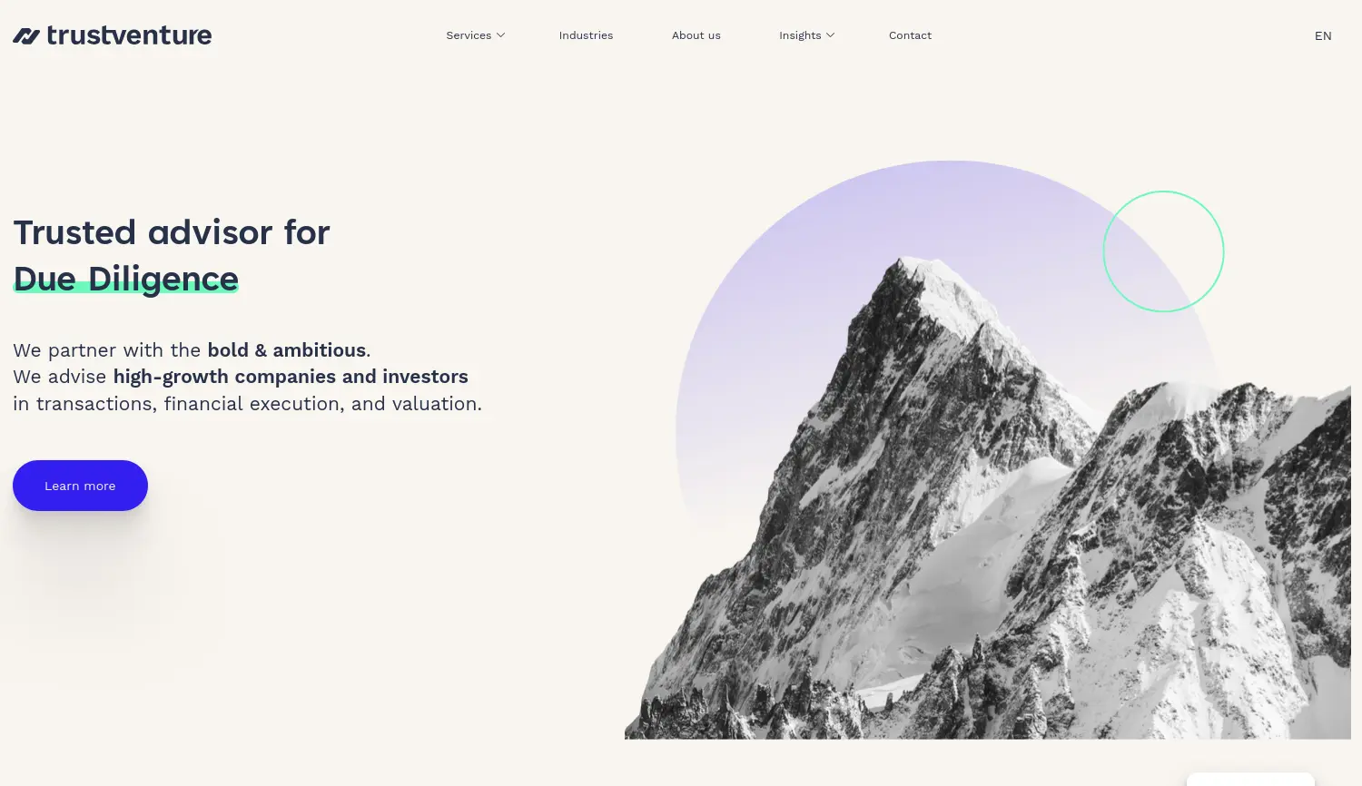 Website der Firma Trustventure GmbH