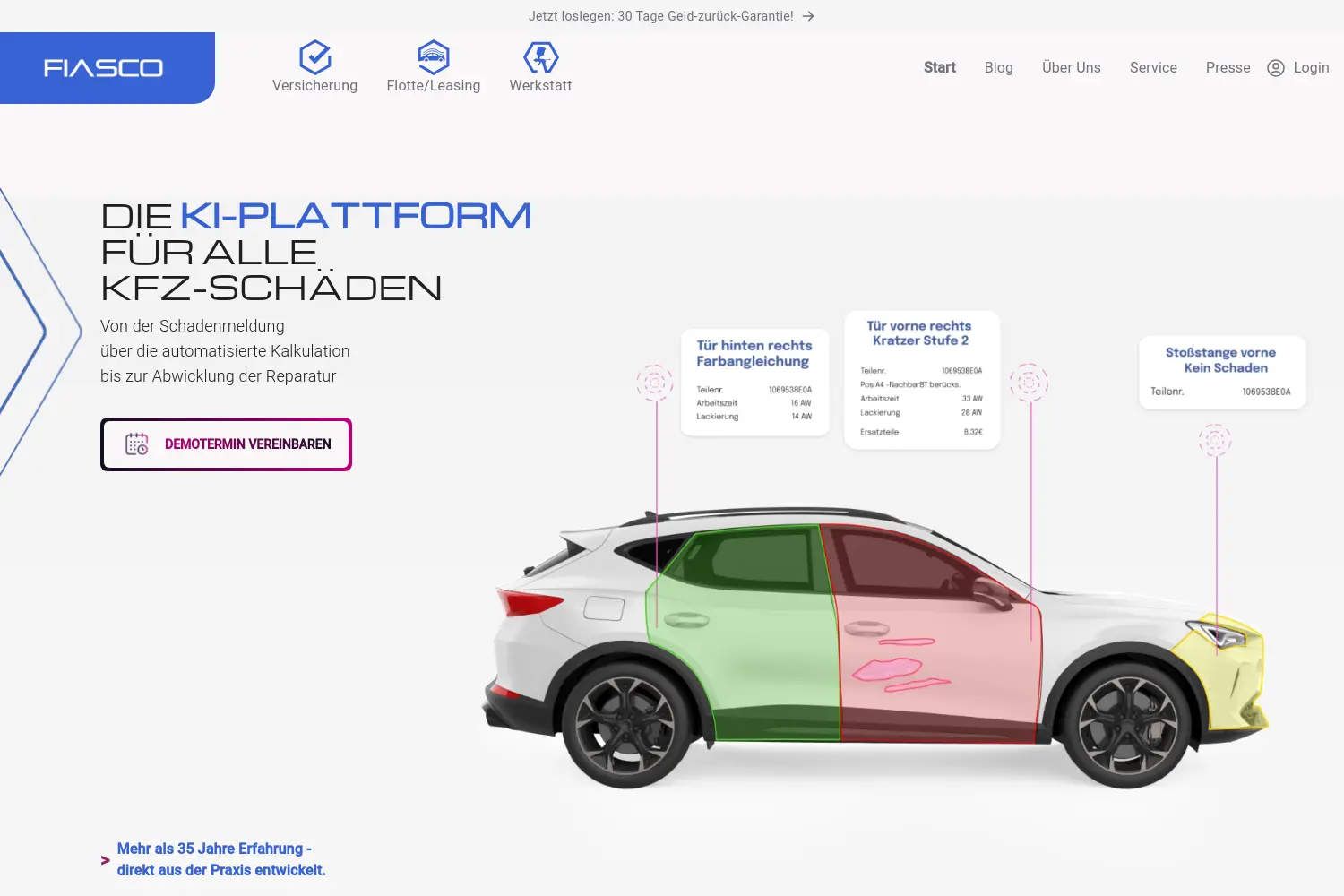 Website der Firma FIASCO GmbH