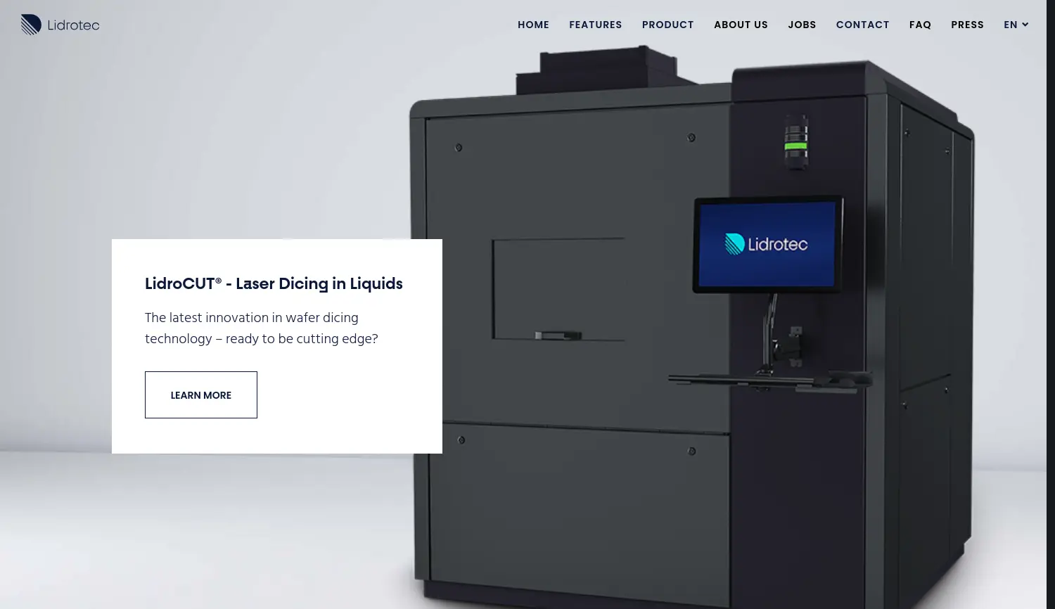 Website der Firma Lidrotec GmbH