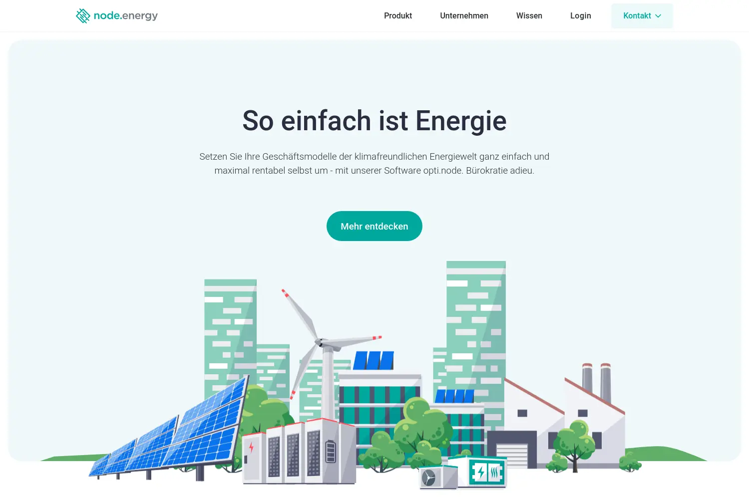 Website der Firma node.energy GmbH