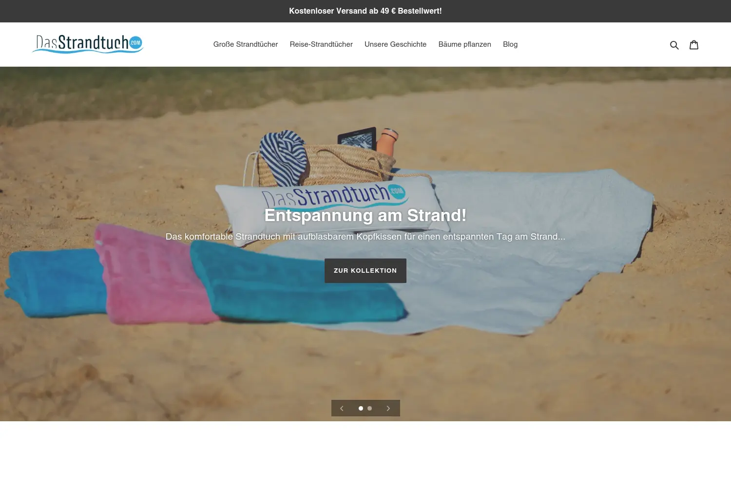 Website der Firma DasStrandtuch.com