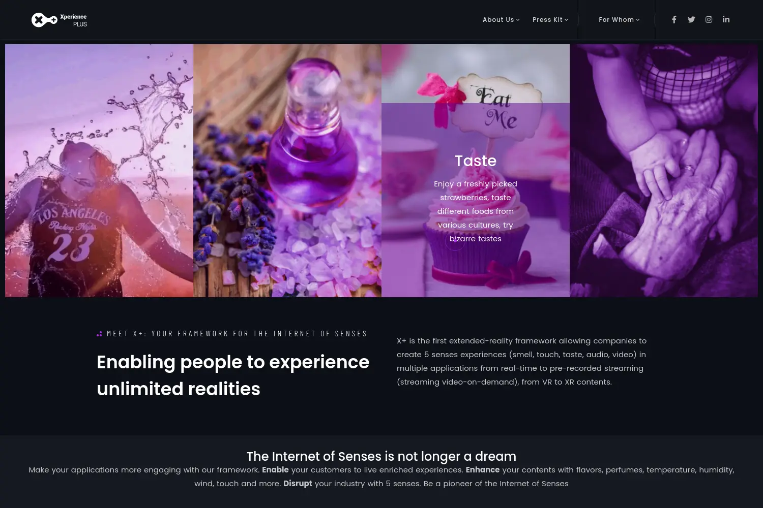 Website der Firma Xperience Plus – X+