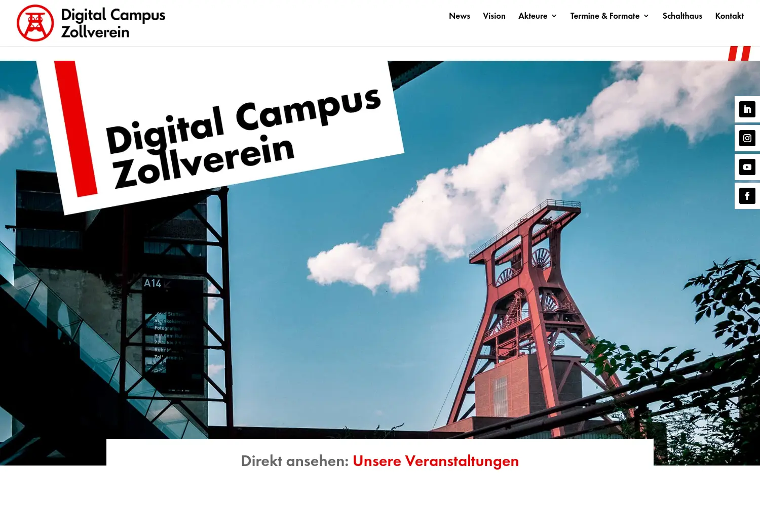 Website der Firma Digital Campus Zollverein e. V.