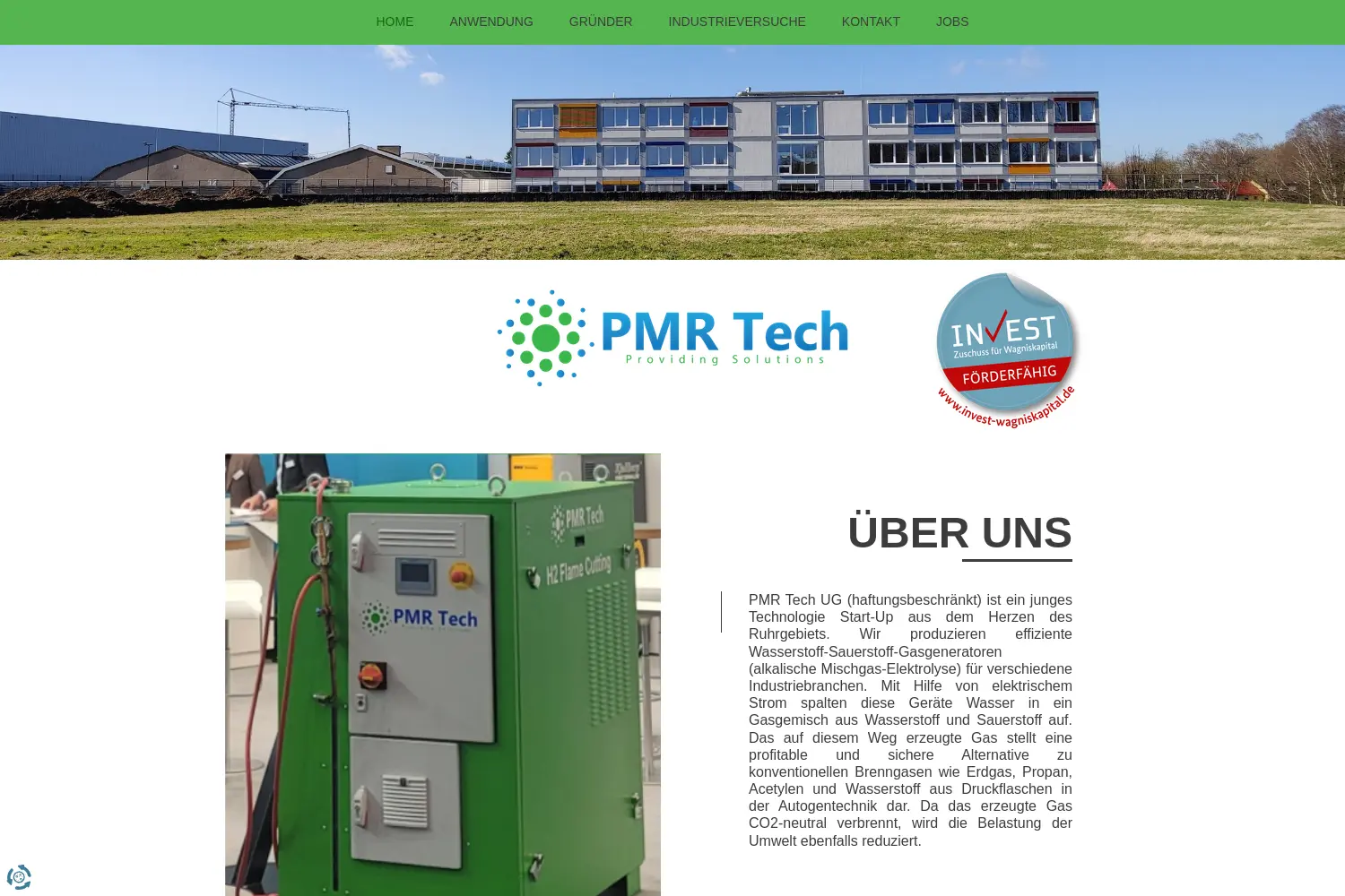 Website der Firma PMR Tech