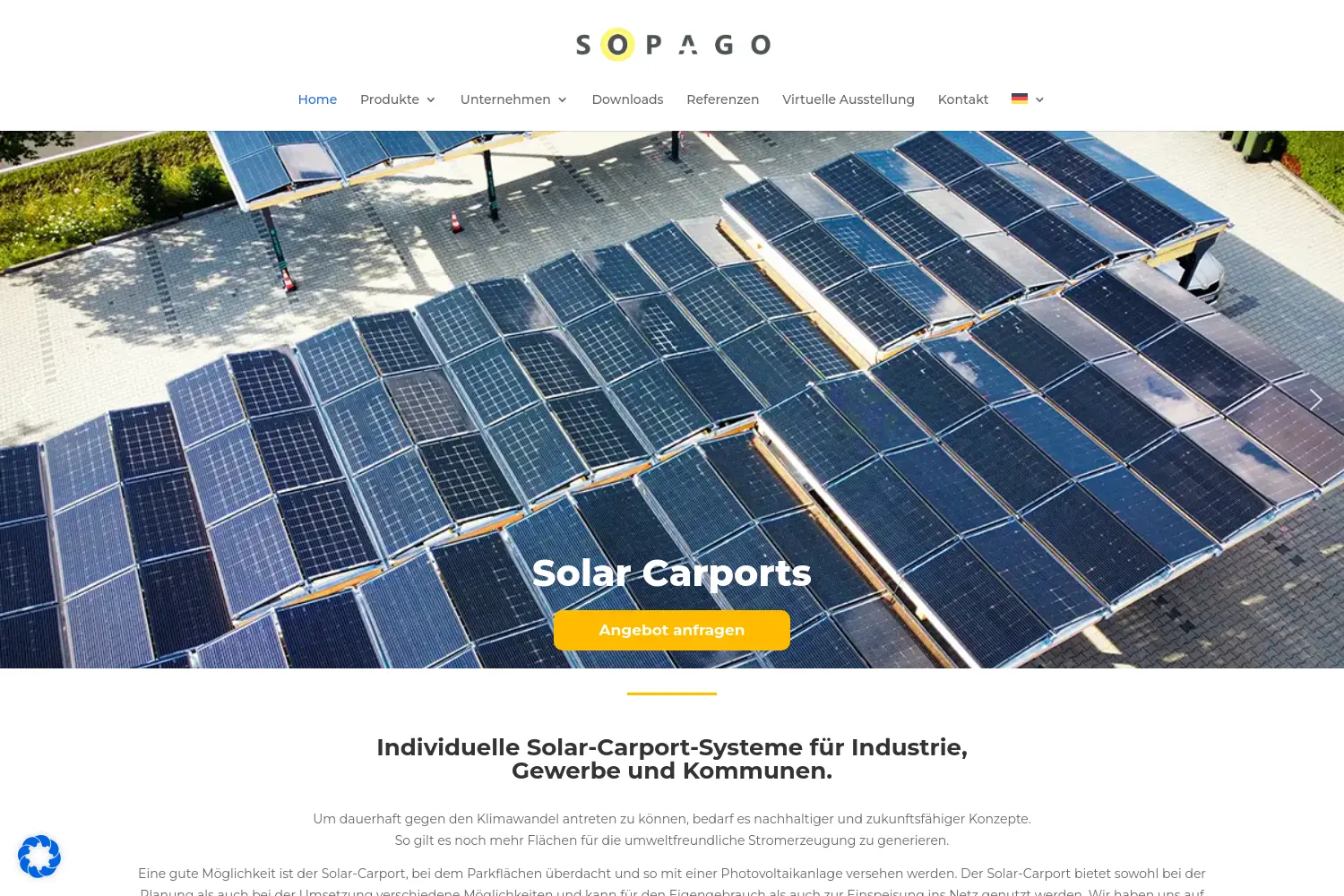 Website der Firma Sopago GmbH