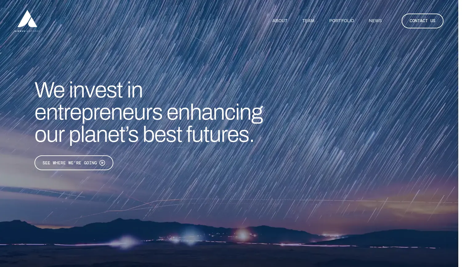 Website der Firma Airbus Ventures