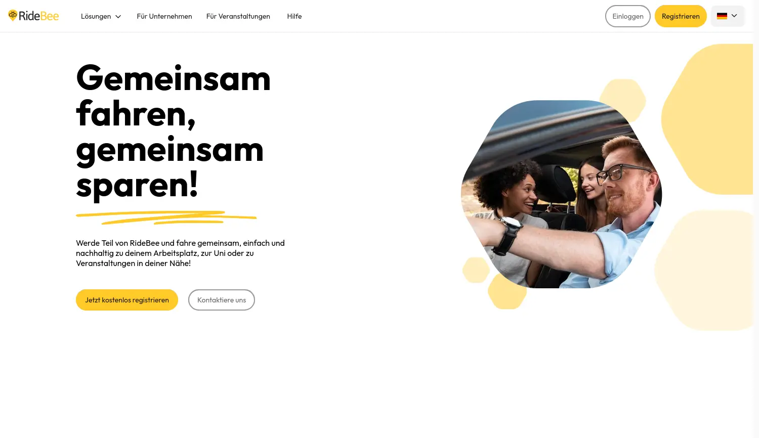 Website der Firma RideBee UG (haftungsbeschränkt)