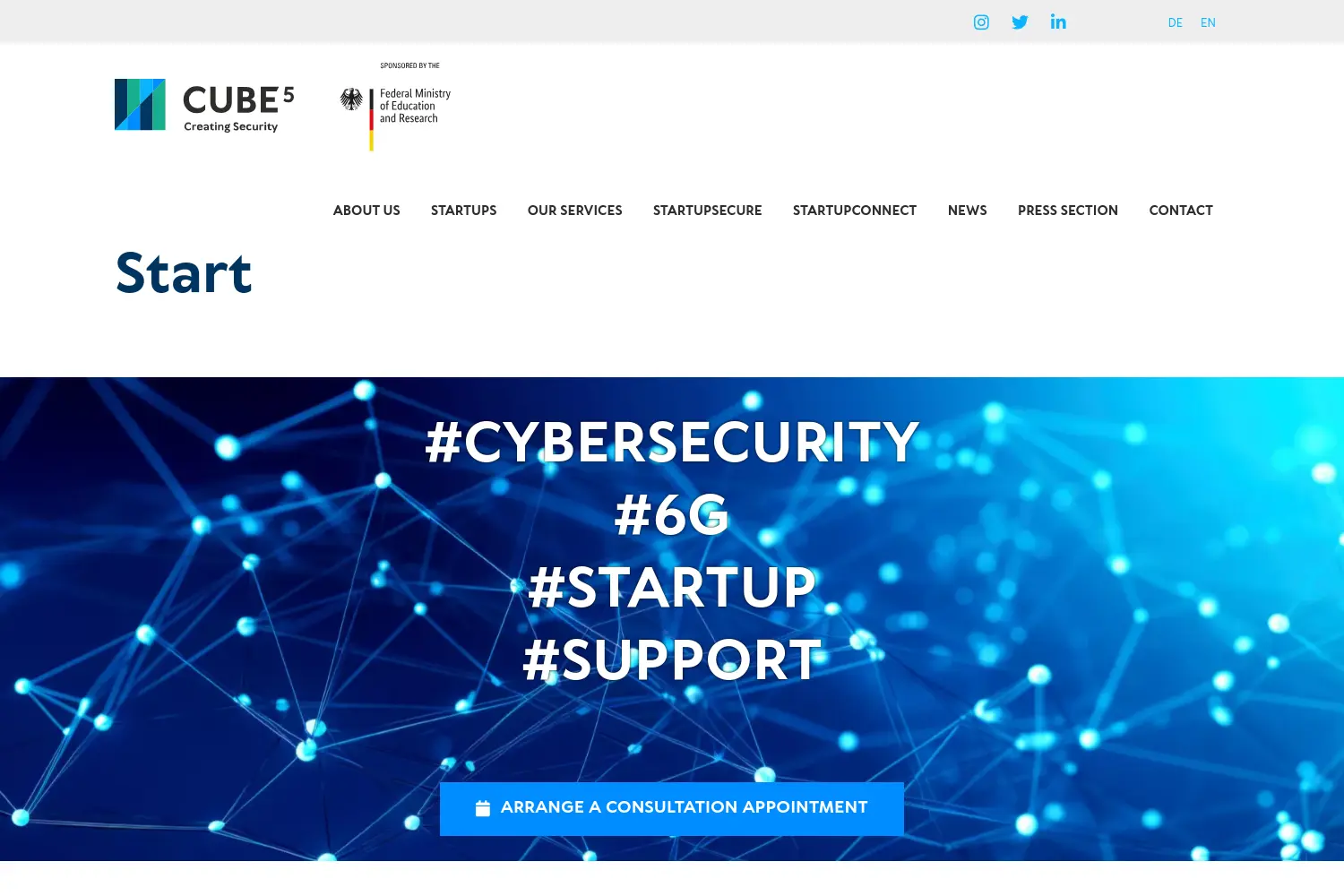 Website der Firma Cube 5