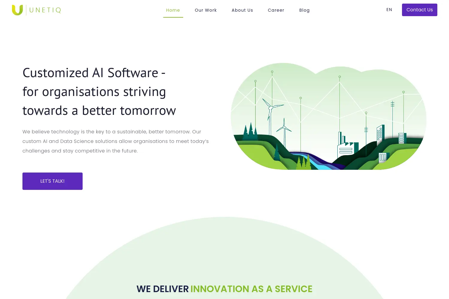 Website der Firma Unetiq