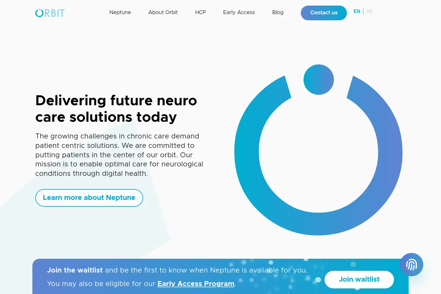 Website der Firma Orbit Health