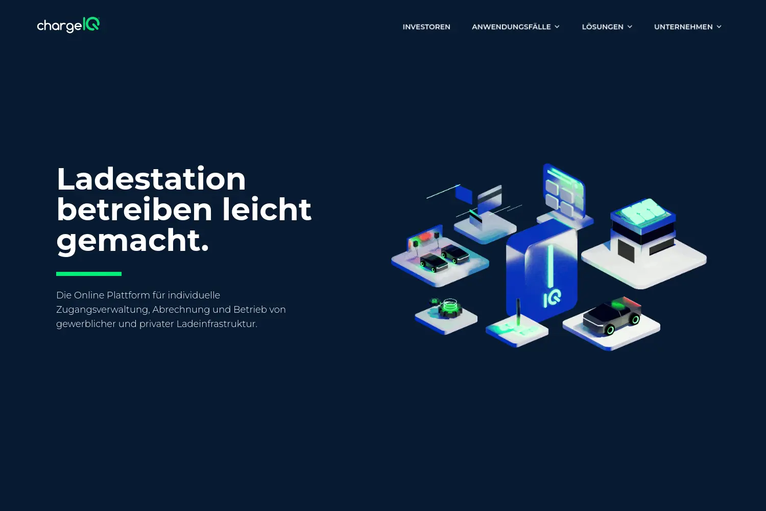 Website der Firma chargeIQ GmbH