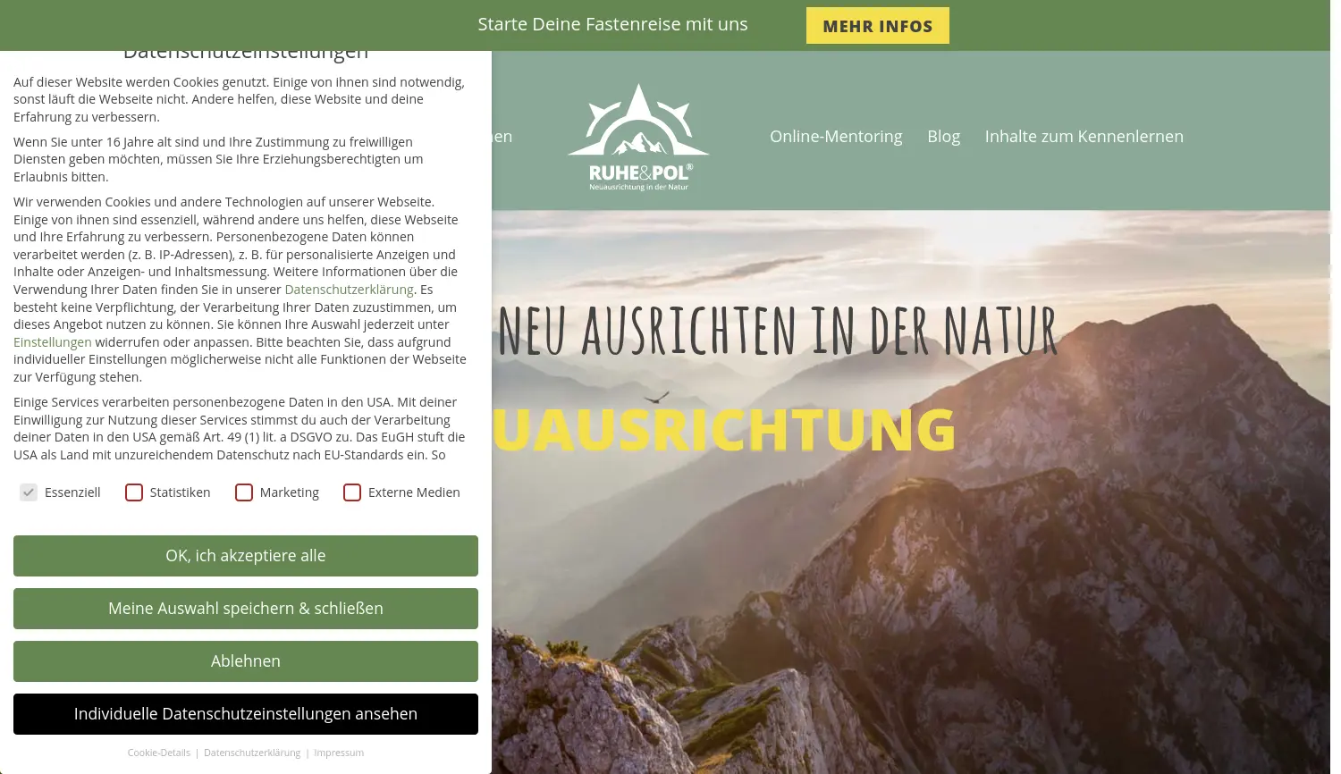 Website der Firma Ruhe&Pol