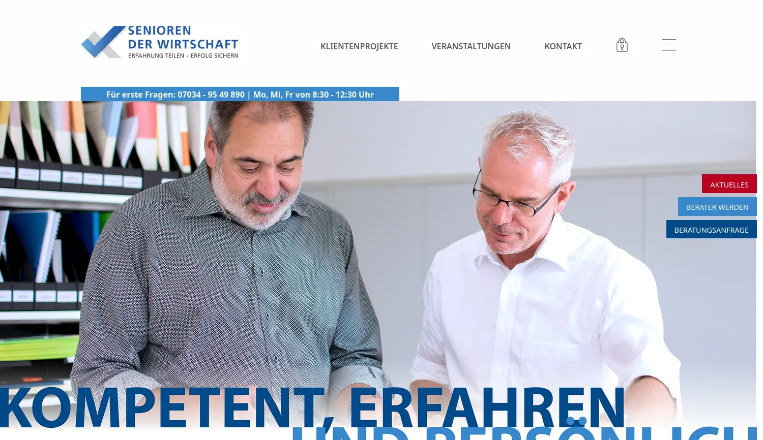 Website der Firma Senioren der Wirtschaft Arbeitskreis e.V.