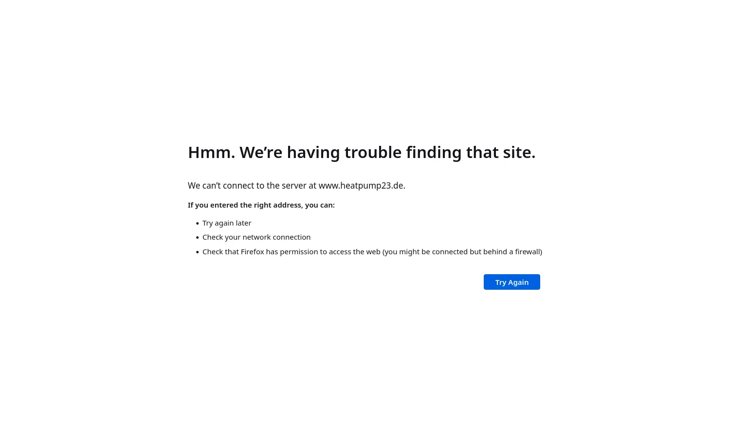 Website der Firma HeatPump23 GmbH