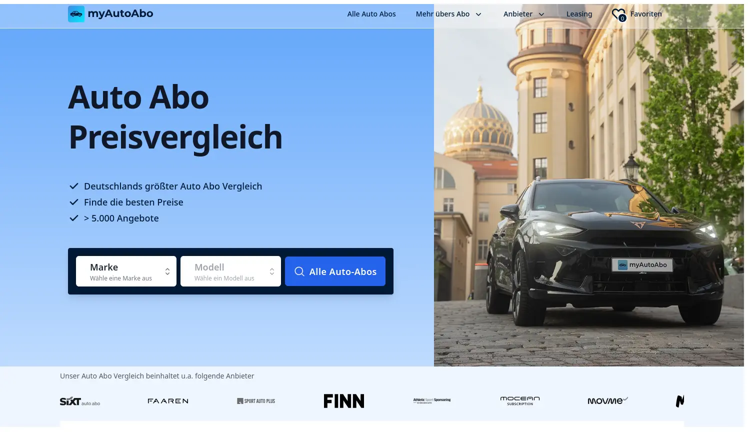 Website der Firma myAutoAbo GmbH