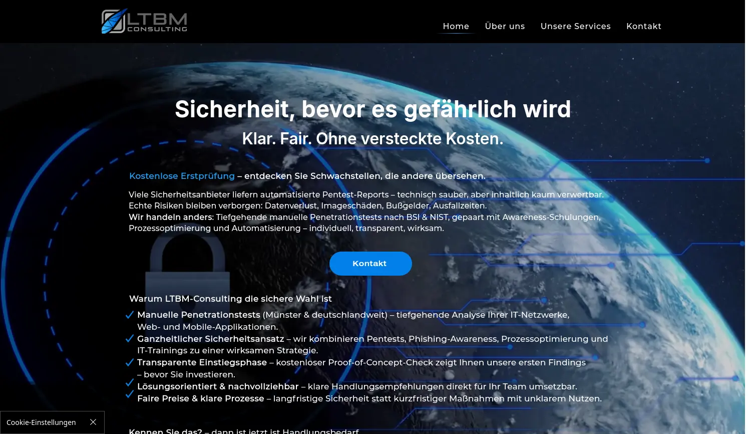 Website der Firma LTBM-Consulting UG (haftungsbeschränkt)