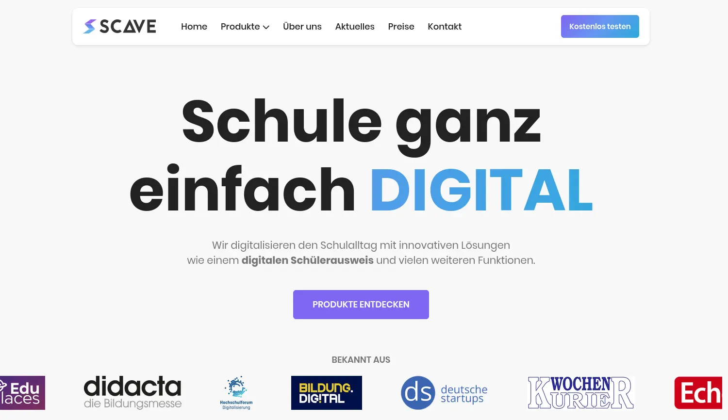 Website der Firma Scave UG