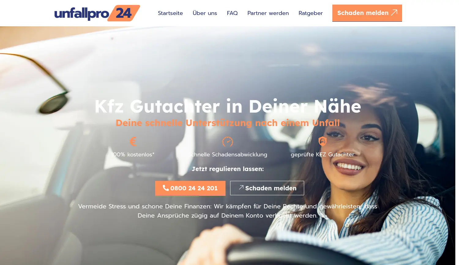 Website der Firma Unfallpro24