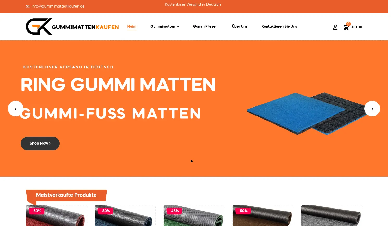 Website der Firma gummimattenkaufen.de
