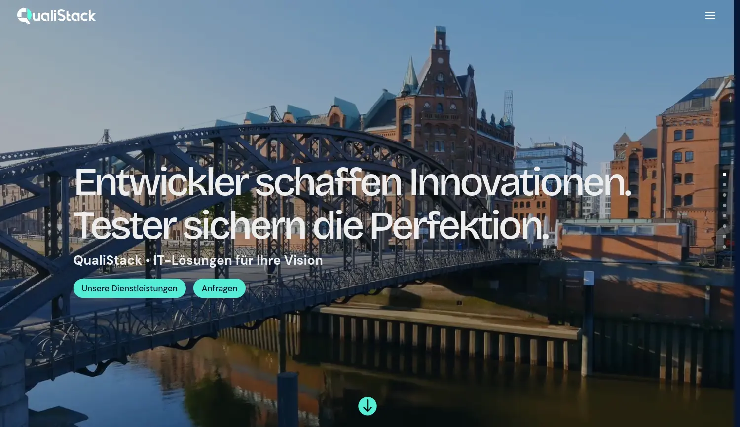 Website der Firma QualiStack GmbH