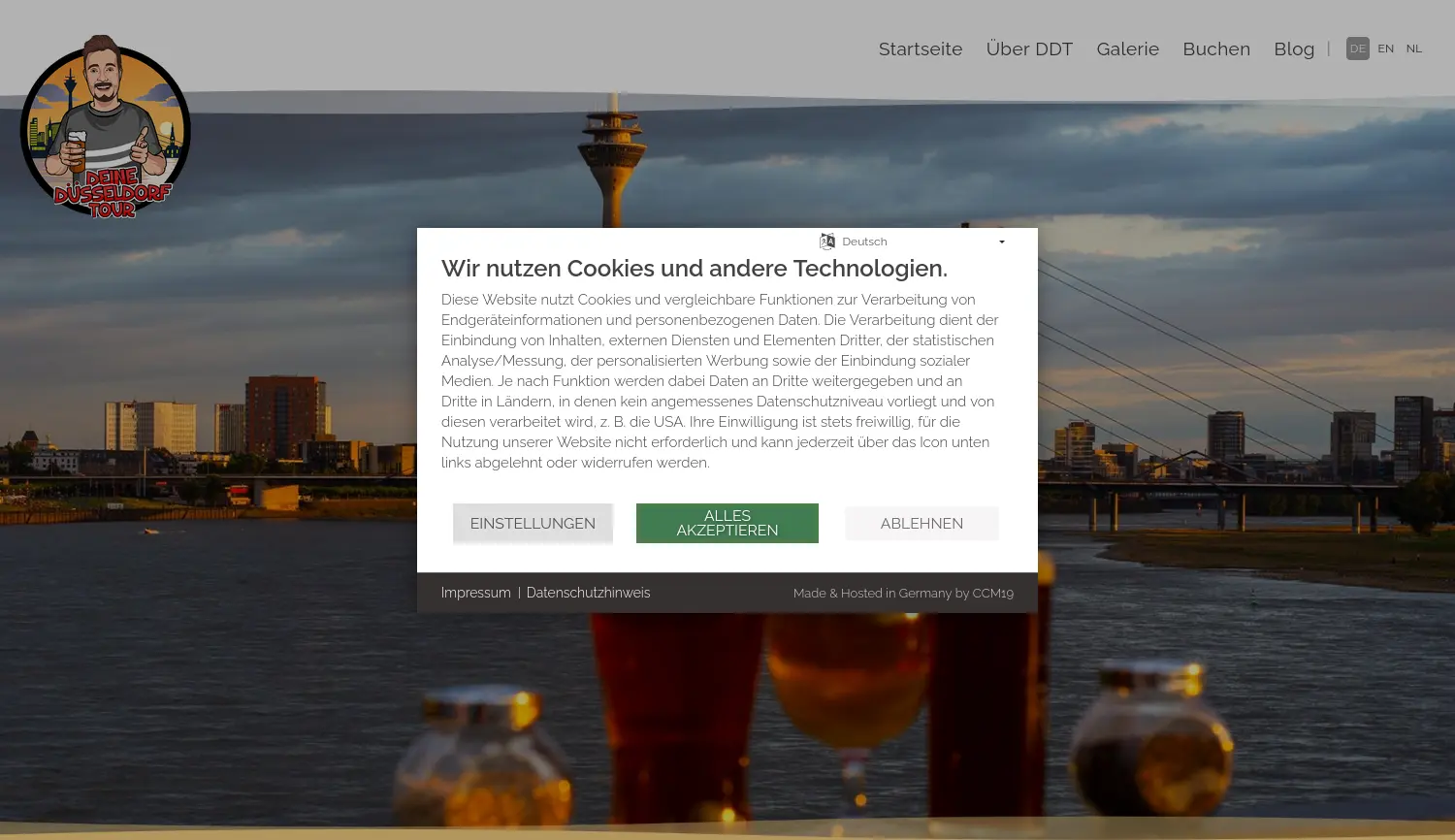 Website der Firma Deine-Düsseldorf-Tour Einzelunternehmen