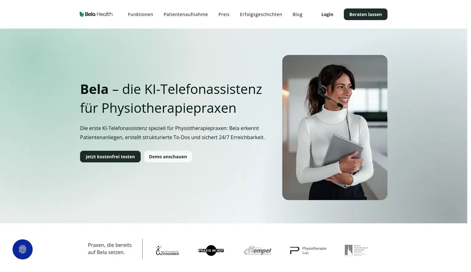 Website der Firma Bela Health