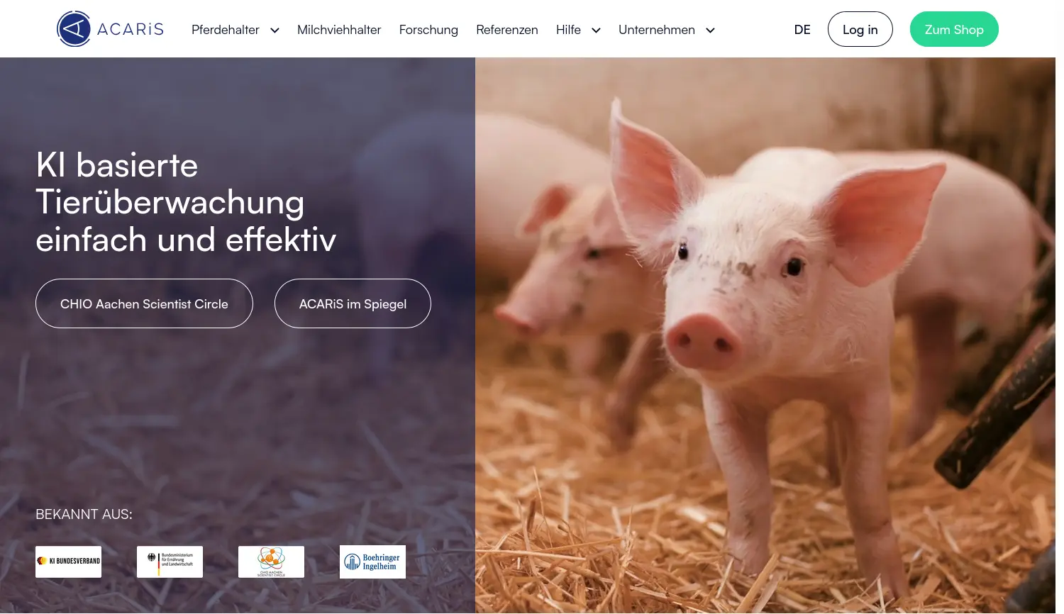 Website der Firma ACARiS GmbH