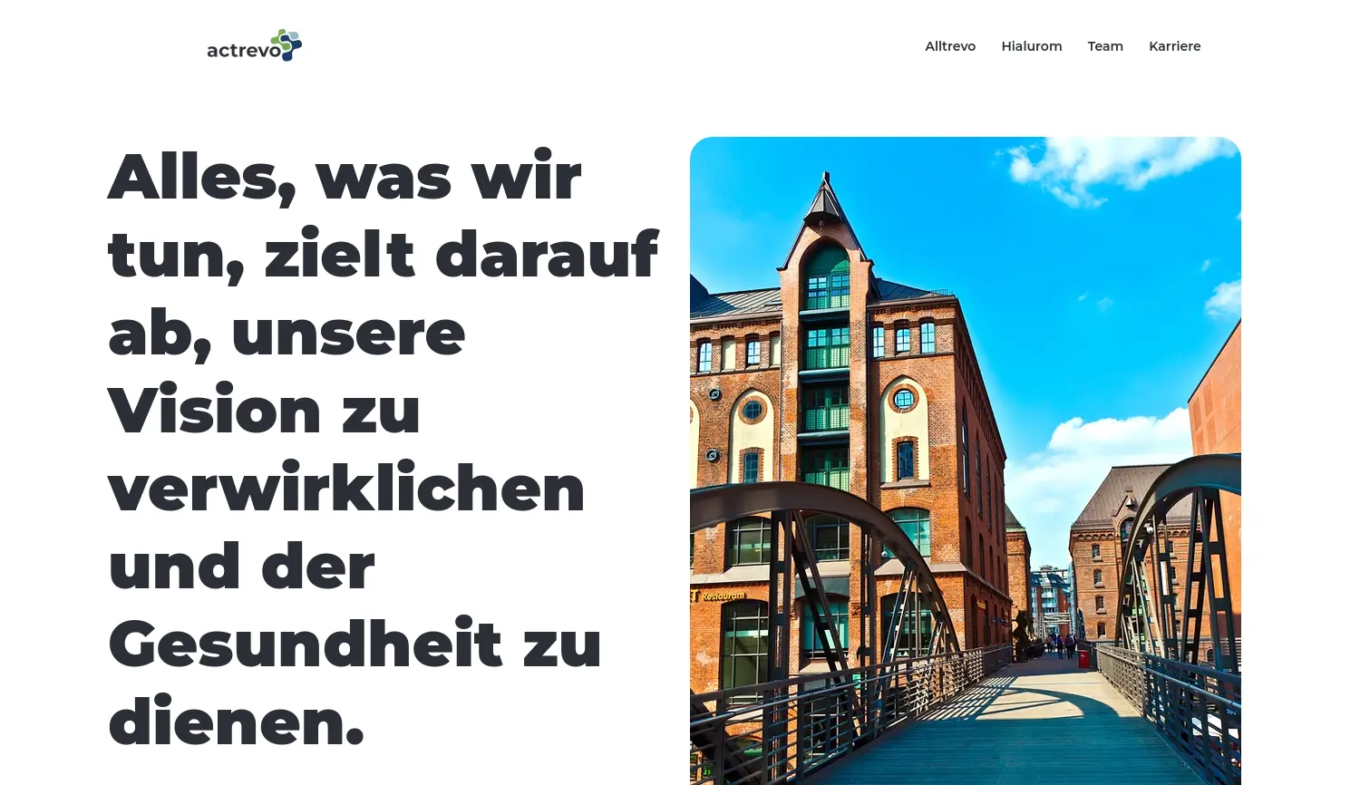 Website der Firma actrevo GmbH
