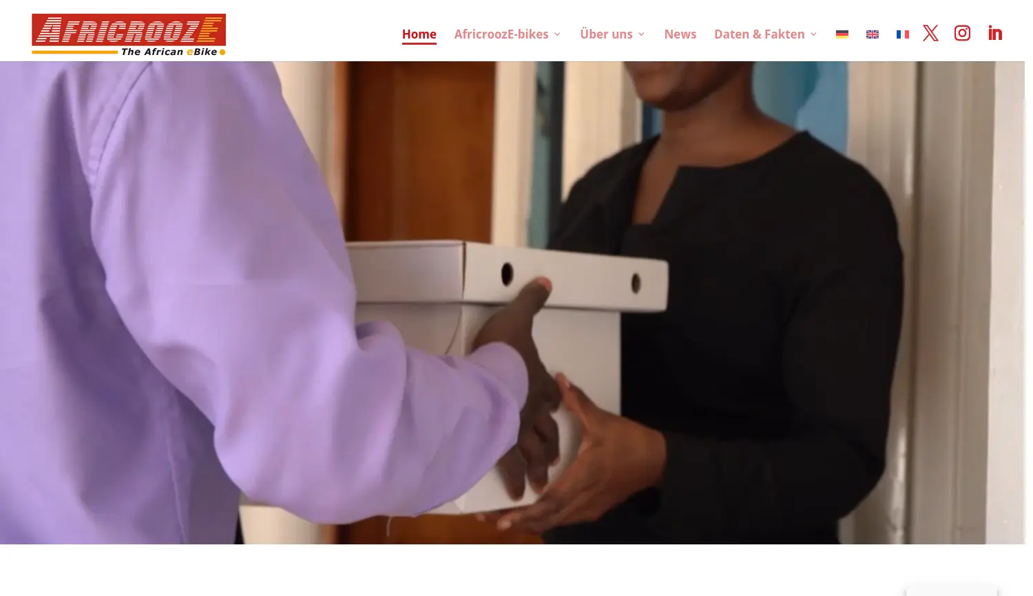 Website der Firma AfricroozE GmbH