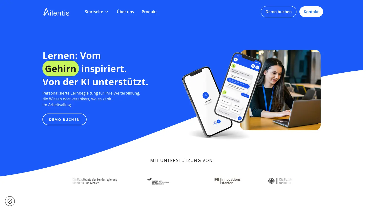 Website der Firma Ailentis GmbH