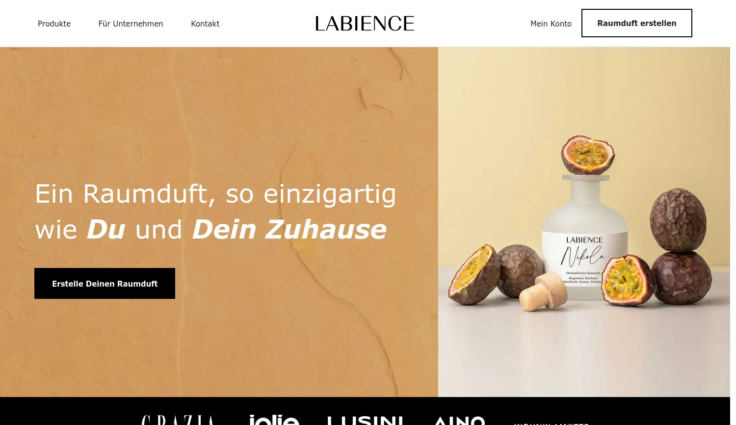 Website der Firma AI Fragrance & Cosmetic Lab GmbH
