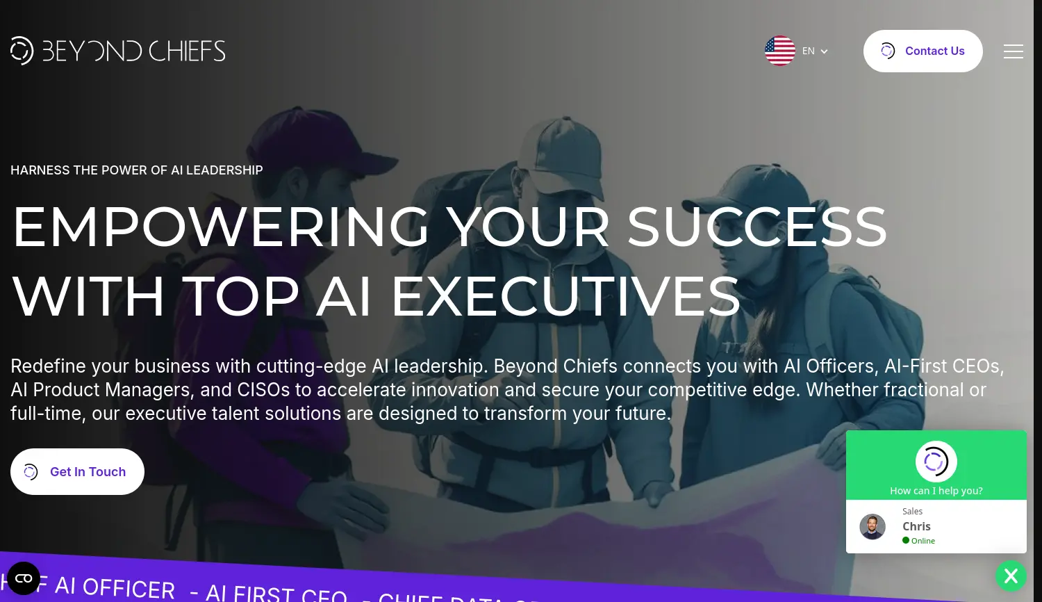 Website der Firma Beyond Chiefs GmbH