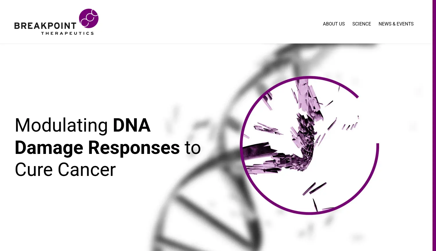 Website der Firma Breakpoint Therapeutics GmbH