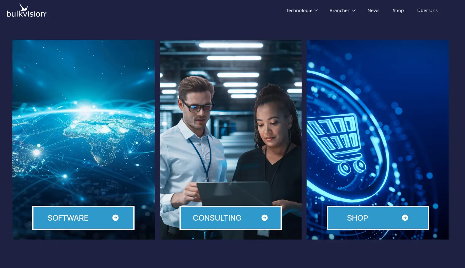 Website der Firma bulkvision GmbH