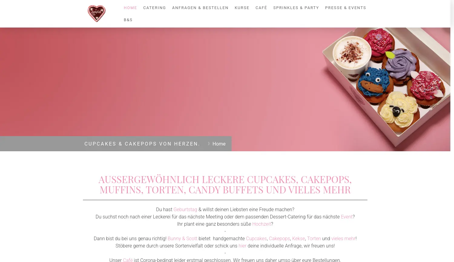 Website der Firma Bunny & Scott GmbH