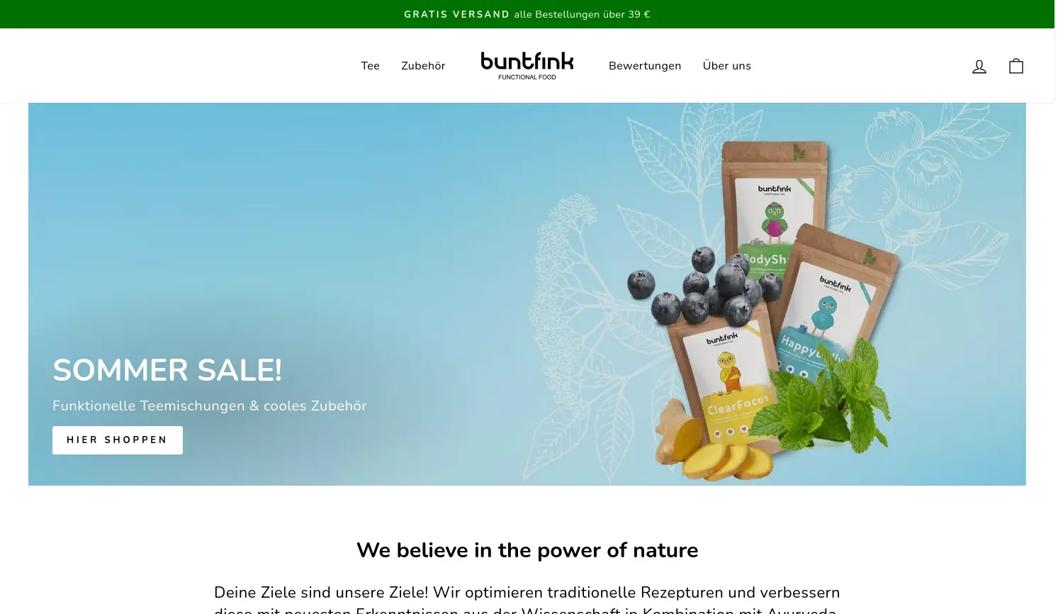 Website der Firma Buntfink.eu