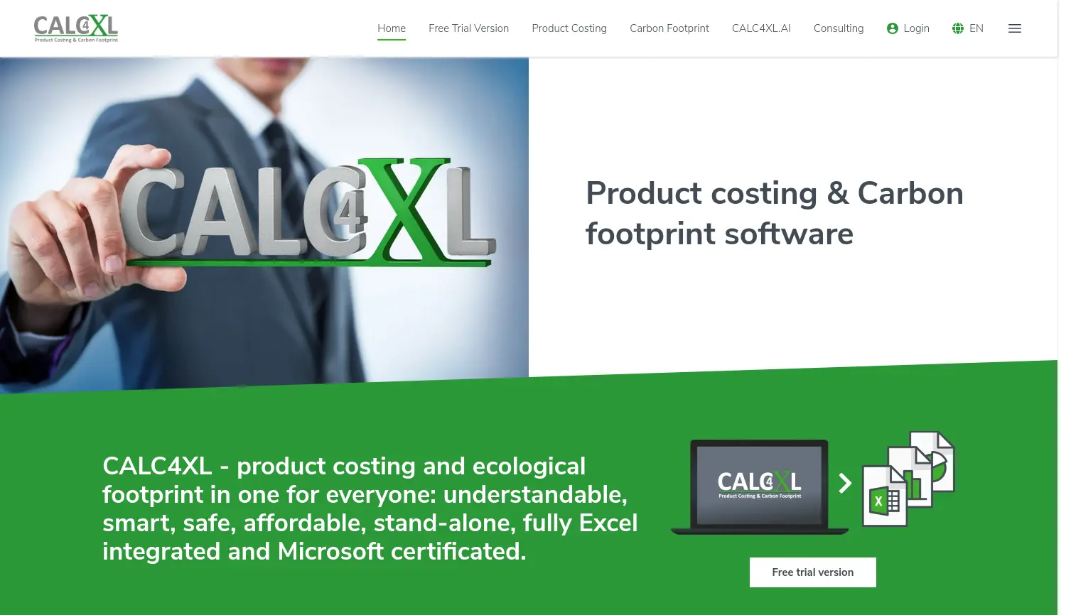 Website der Firma CALC4XL GmbH