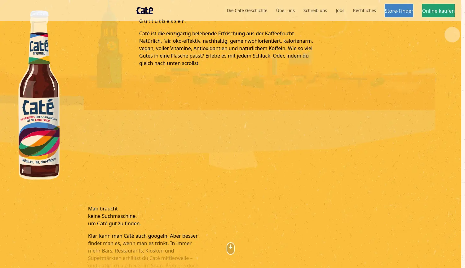 Website der Firma Caté goods GmbH