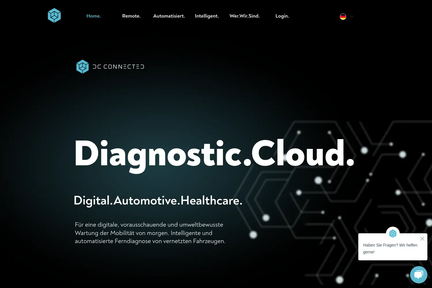 Website der Firma DC Connected Car GmbH