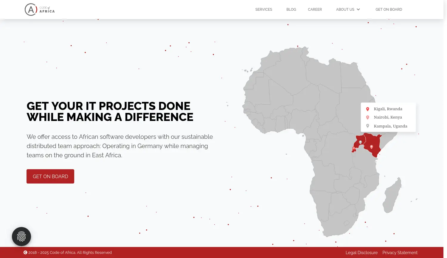 Website der Firma Code of Africa