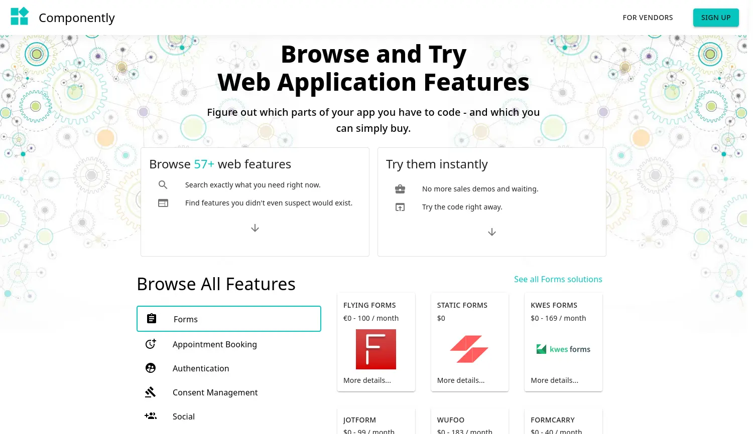 Website der Firma Componently