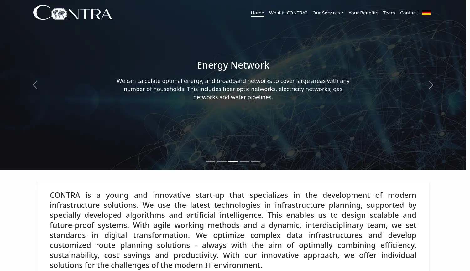 Website der Firma CONTRA UG