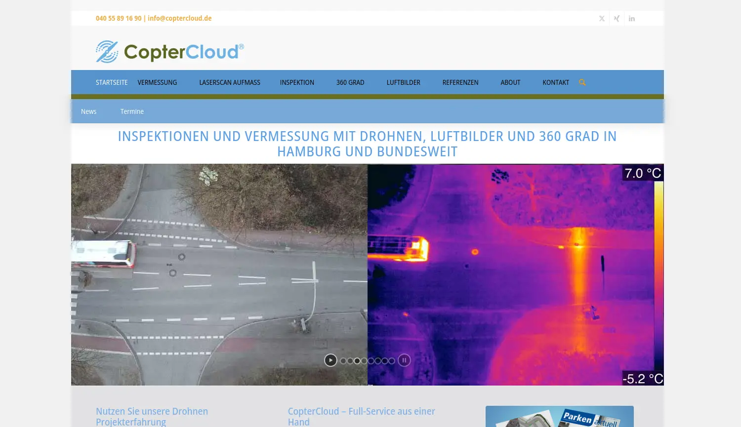 Website der Firma CopterCloud