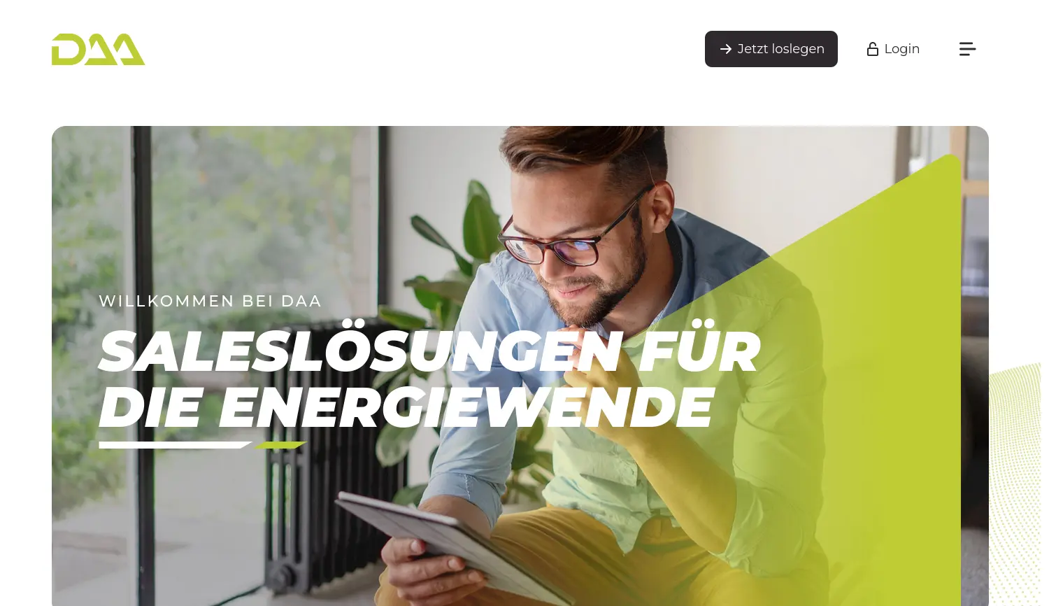 Website der Firma DAA GmbH