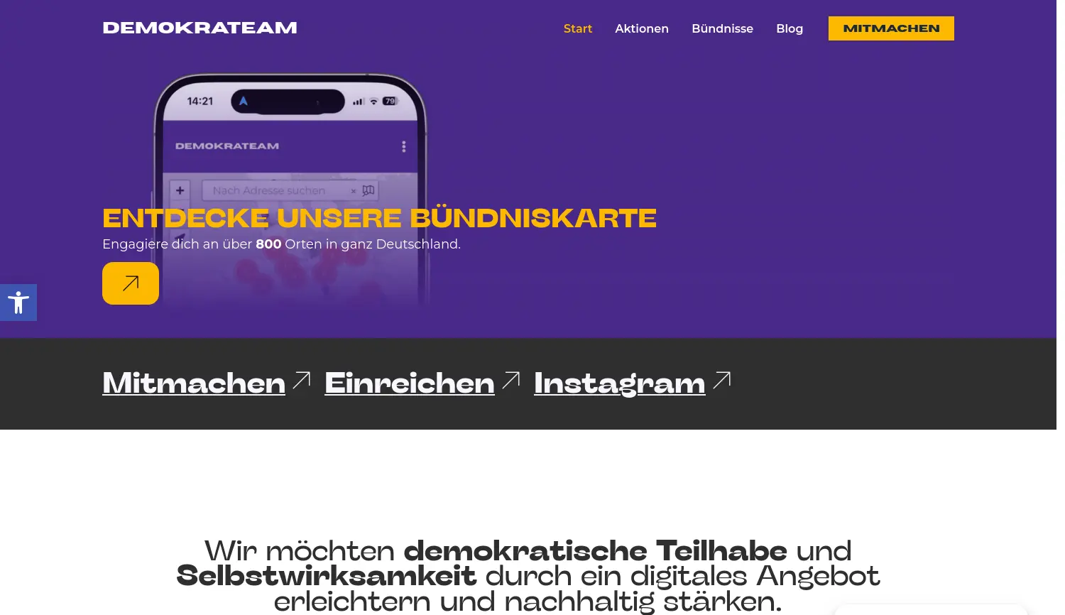 Website der Firma DemokraTEAM