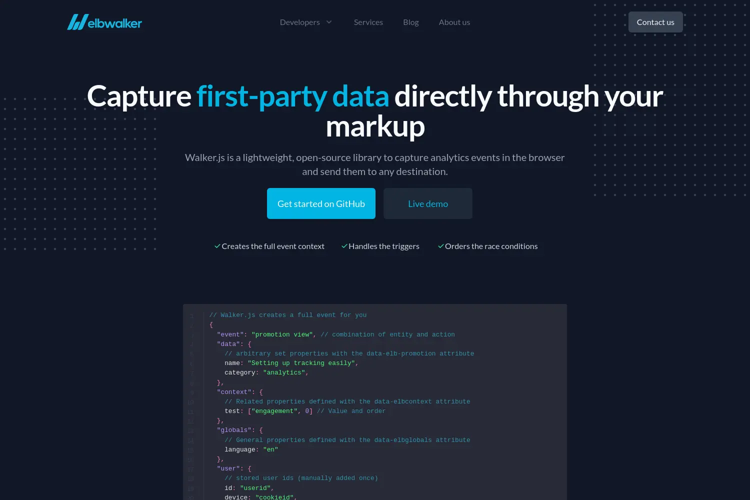 Website der Firma elbWalker GmbH